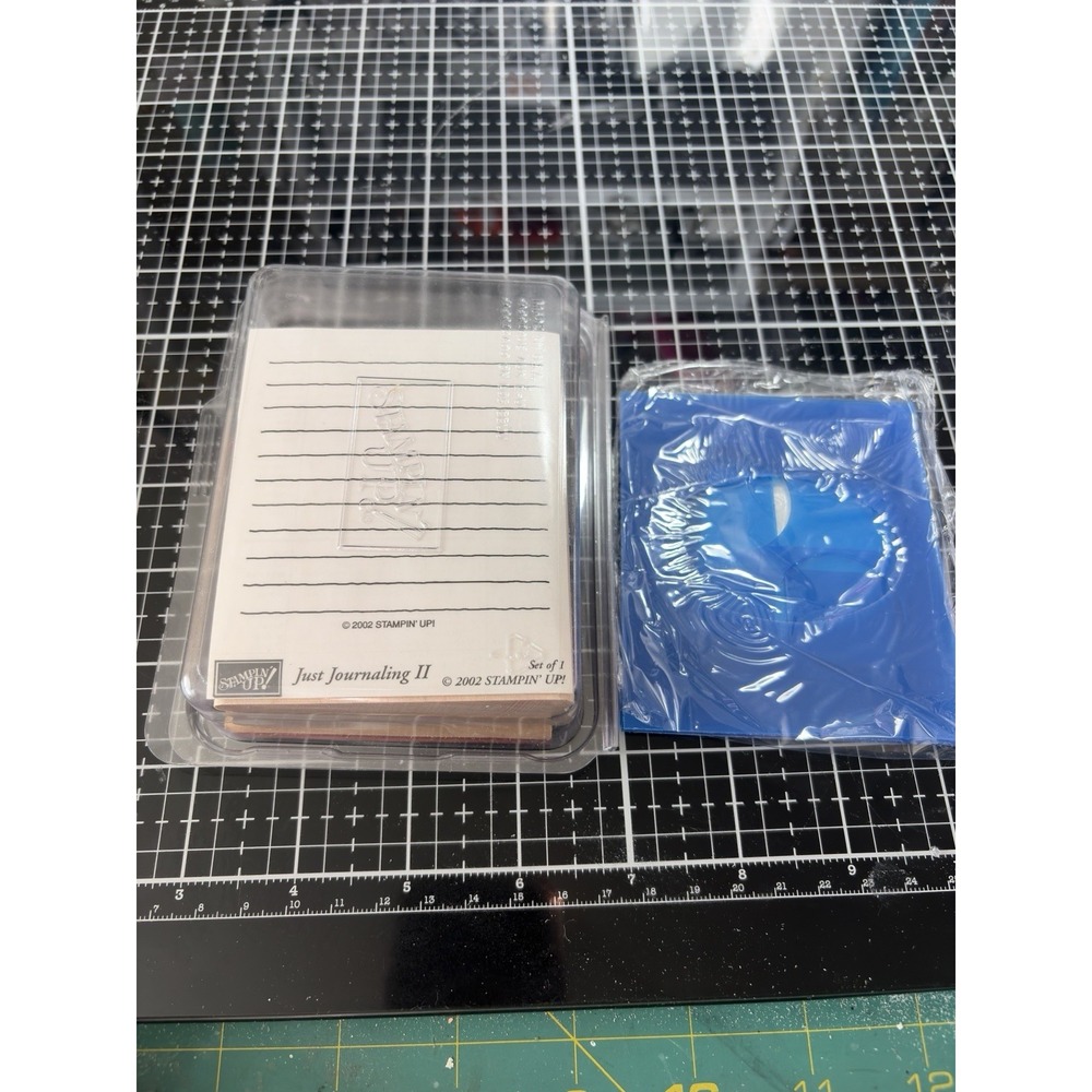 Stampin Up Wood Mount 1 pc Stamp Set  JUST JOURNALING II with 4 stencils New
